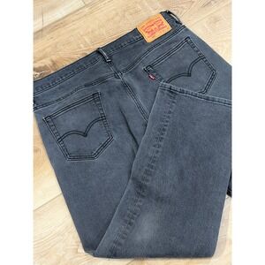 Levis 569 Loose Straight Jeans Mens 36x32 Charcoal Gray Faded Black Denim 00569